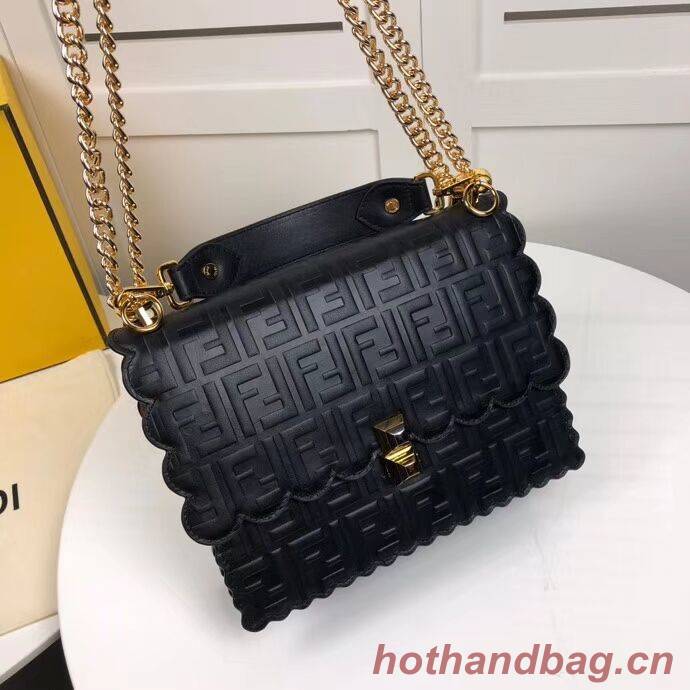 Fendi KAN I F leather bag 8BF053 Black Fendi KAN I F leather bag 8BF053 Black