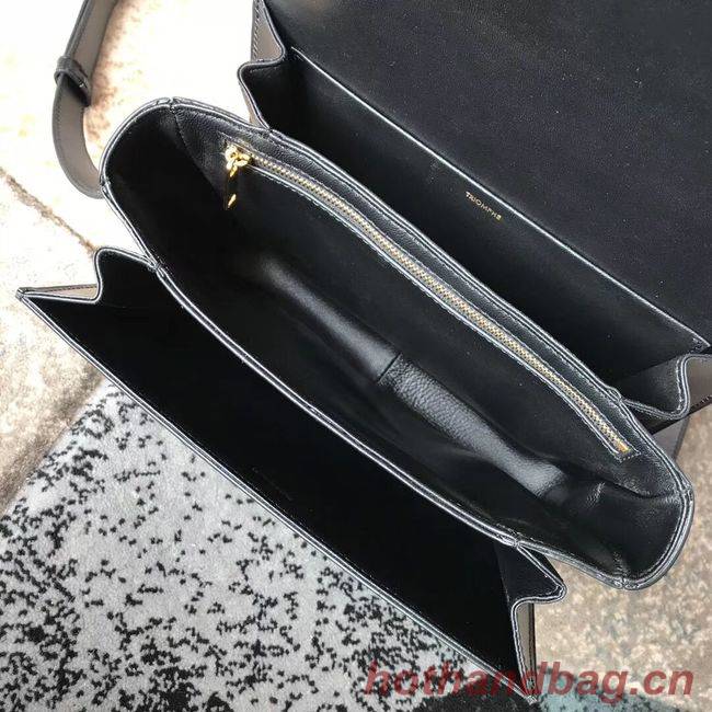 CELINE MEDIUM TRIOMPHE BAG IN SHINY CALFSKIN CL87363 BLACK CELINE MEDIUM TRIOMPHE BAG IN SHINY CALFSKIN CL87363 BLACK