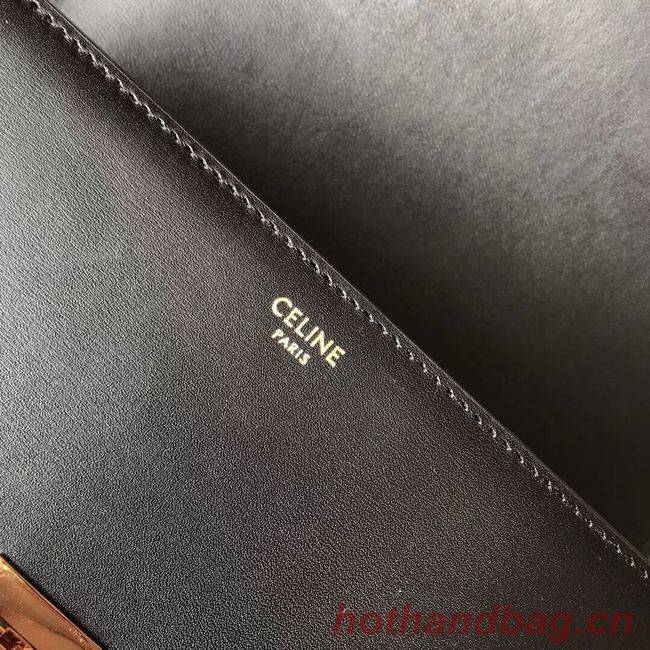 CELINE MEDIUM TRIOMPHE BAG IN SHINY CALFSKIN CL87363 BLACK CELINE MEDIUM TRIOMPHE BAG IN SHINY CALFSKIN CL87363 BLACK