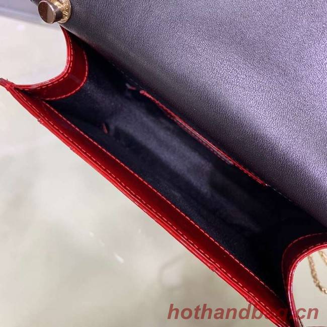 BVLGARI Serpenti Forever metallic-leather shoulder bag 34559 red