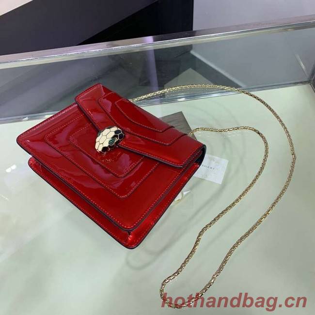 BVLGARI Serpenti Forever metallic-leather shoulder bag 34559 red
