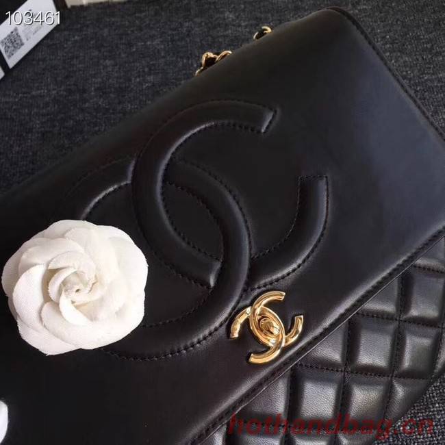 Chanel Sheepskin Leather & Gold-Tone Metal A91869 Black