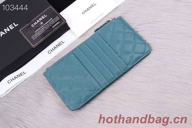 Chanel classic pouch Grained Calfskin& Gold-Tone Metal A84402 sky blue