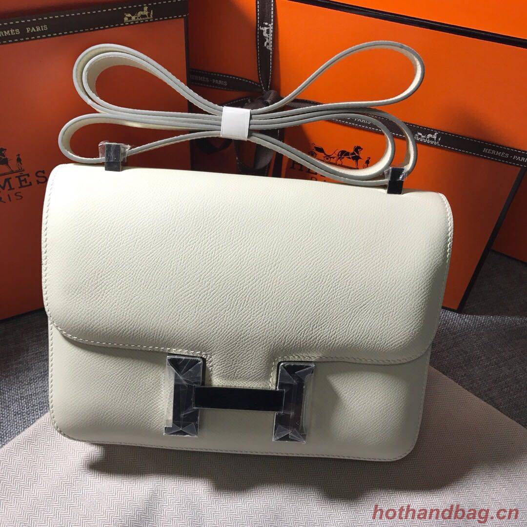Hermes Constance Bag Calfskin Leather H9999 White Silver