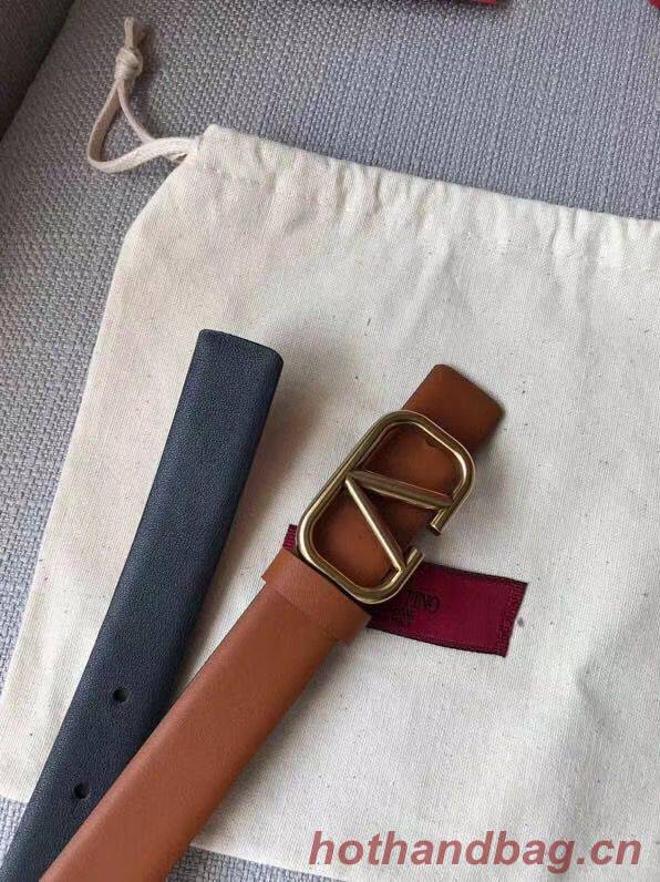 Valentino Leather Belt V7468 Brown Valentino Leather Belt V7468 Brown