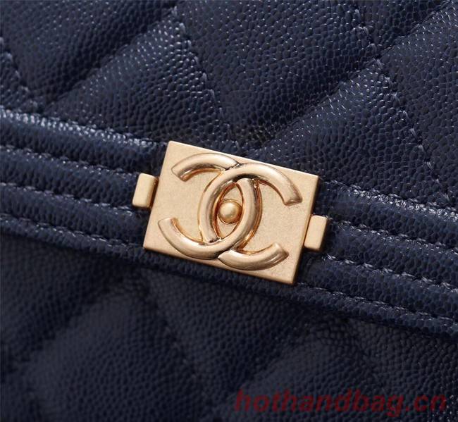 Chanel Calfskin Leather & Gold-Tone Metal A80286 blue