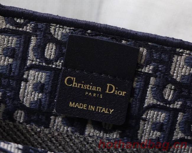 DIOR TOTE BAG IN EMBROIDERED CANVAS C1288 blue