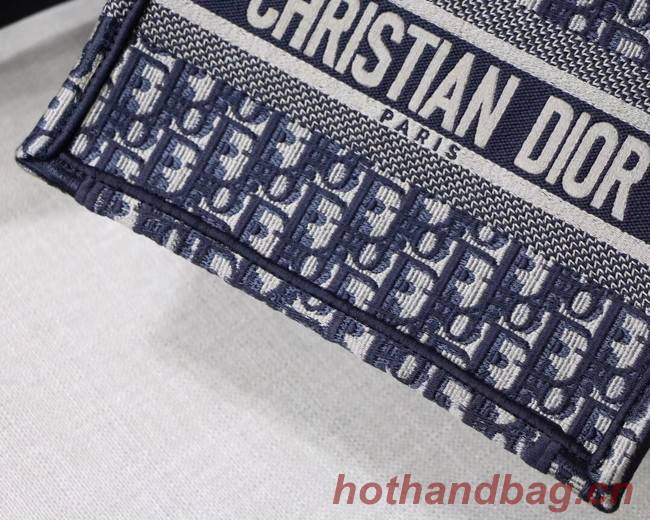 DIOR TOTE BAG IN EMBROIDERED CANVAS C1288 blue