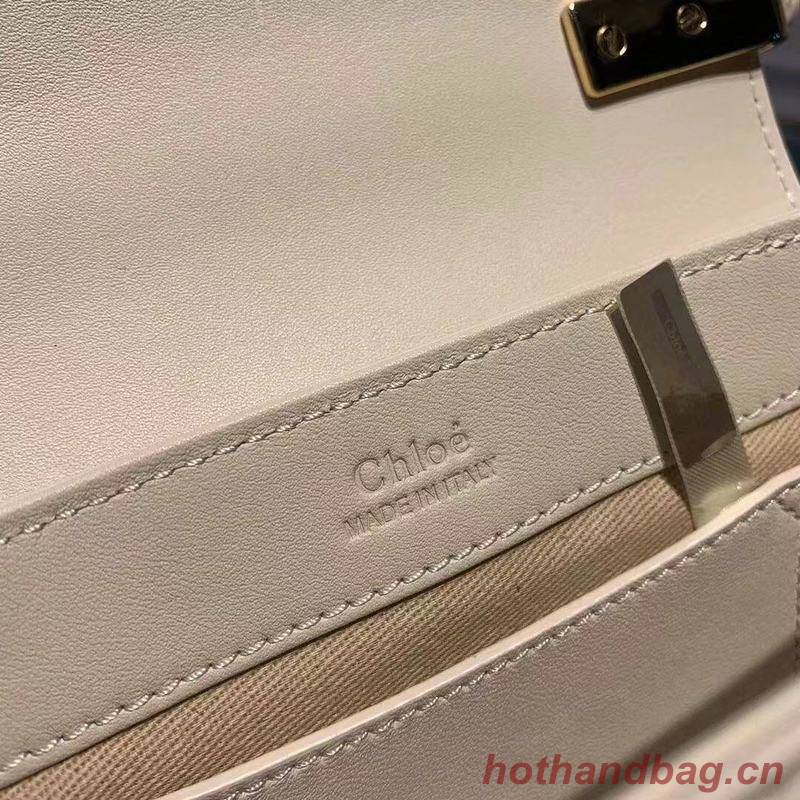 Chloe Original Calfskin Leather Top Handle Small Bag 3S030 White Chloe Original Calfskin Leather Top Handle Small Bag 3S030 White