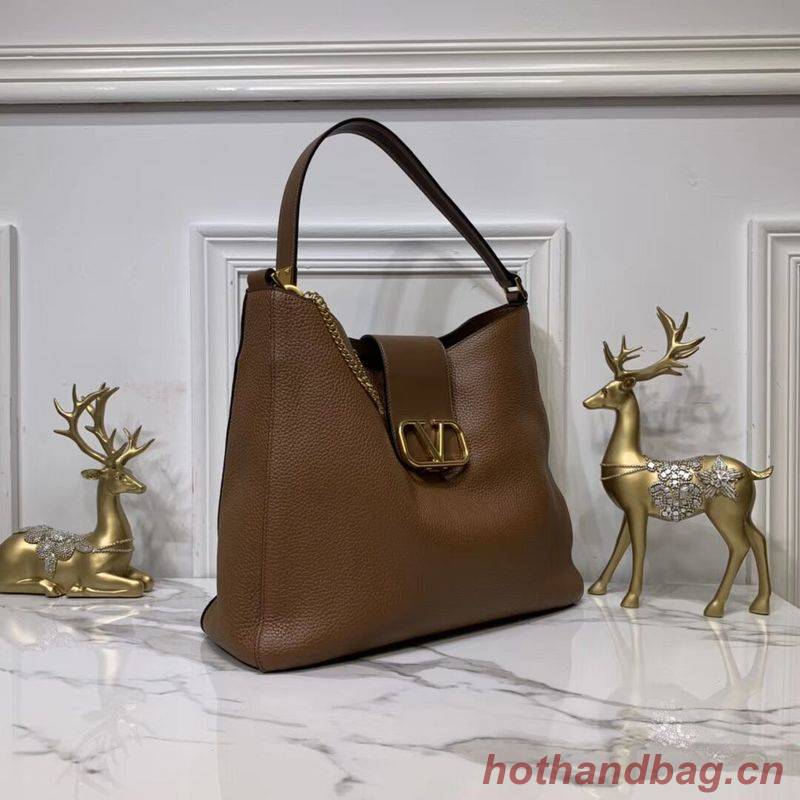 VALENTINO Origianl Palm Leather Bag V5002 Brown