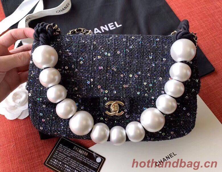 Chanel Original Pearl Shoulder Strap Bag A1112 Black Chanel Original Pearl Shoulder Strap Bag A1112 Black
