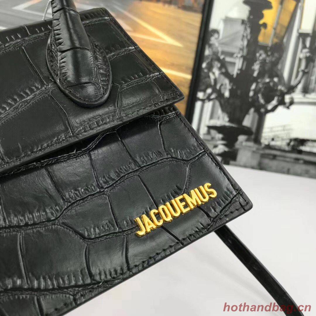 Jacquemus Original Leather Mini Top Handle Bag J8088 Black Jacquemus Original Leather Mini Top Handle Bag J8088 Black