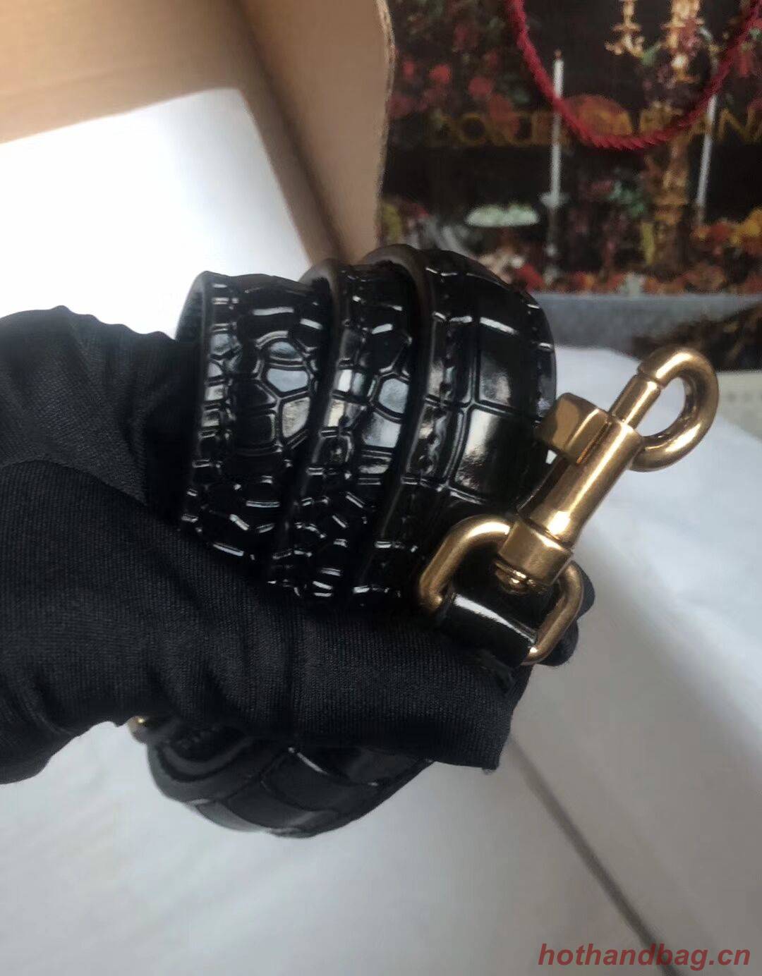 Dolce & Gabbana Origianl Crocodile Leather Bag 4916E Black