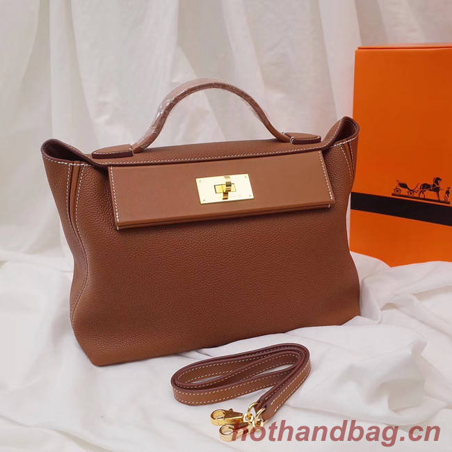 Hermes Kelly togo Leather Tote Bag H2424 brown