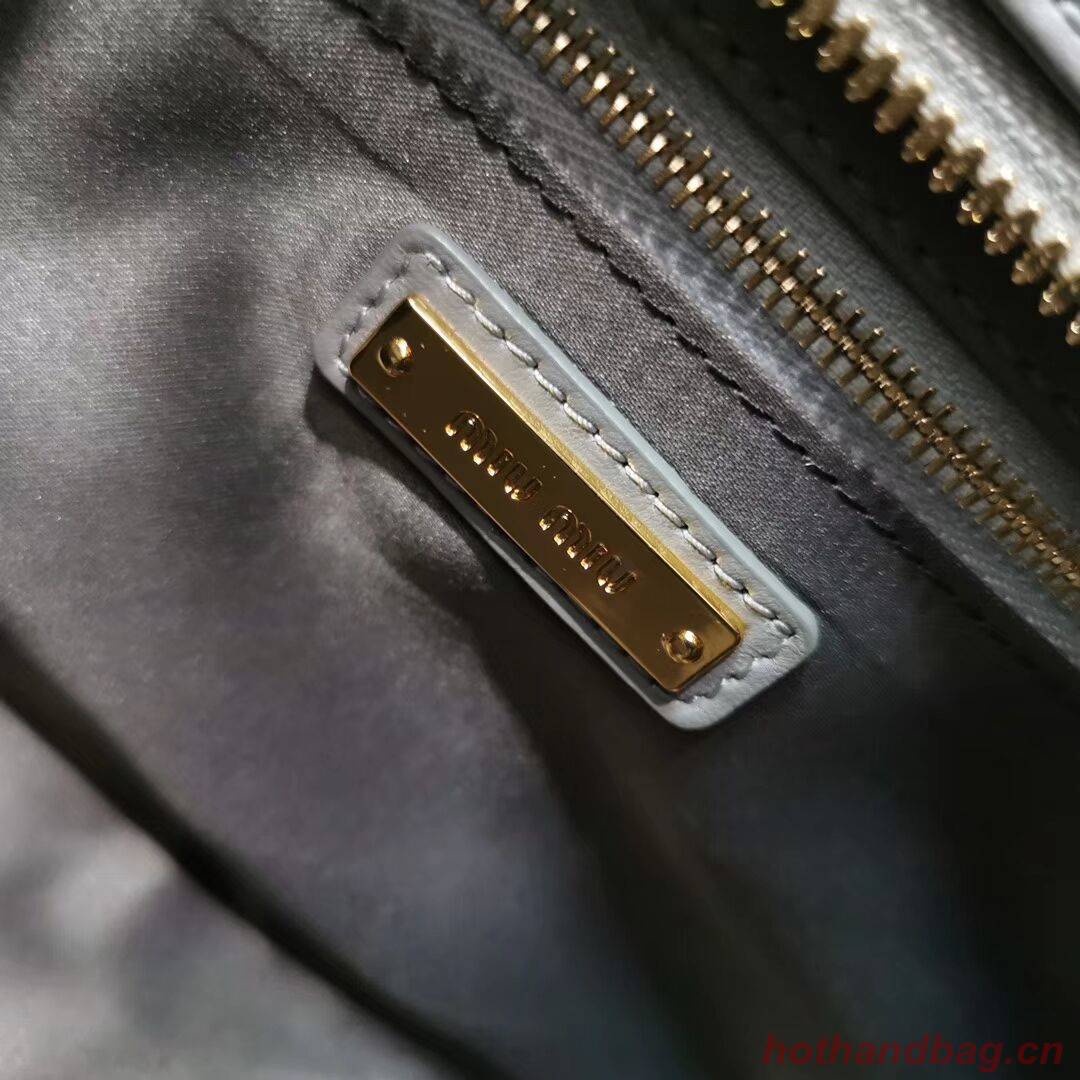 miu miu Matelasse Nappa Leather Top-handle Bag 5BG163 grey miu miu Matelasse Nappa Leather Top-handle Bag 5BG163 grey