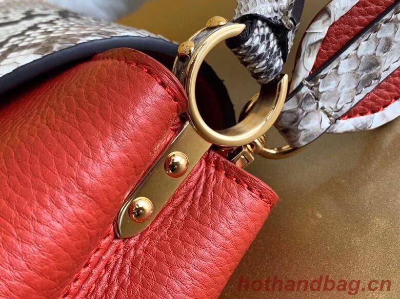 Louis Vuitton CAPUCINES PM Original Python Leather N80041 Red Louis Vuitton CAPUCINES PM Original Python Leather N80041 Red