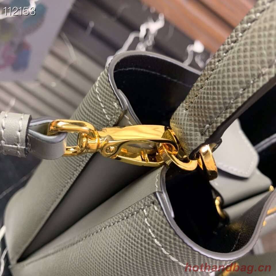 Prada Panier small Original Saffiano Bag 1BA217 Gray Prada Panier small Original Saffiano Bag 1BA217 Gray