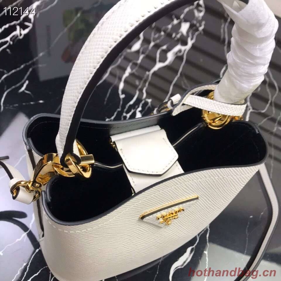Prada Panier small Original Saffiano Bag 1BA217 White Prada Panier small Original Saffiano Bag 1BA217 White
