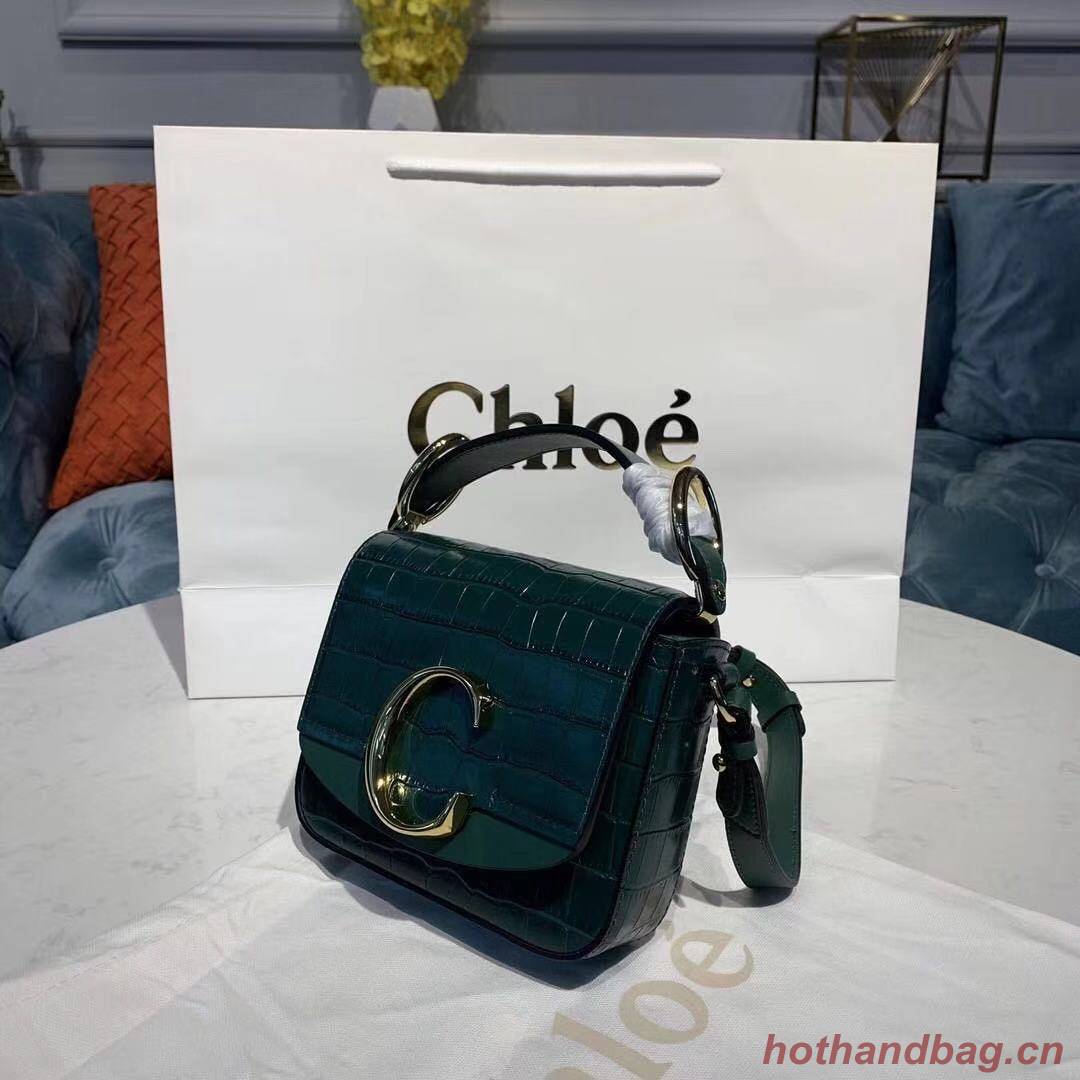 Chloe Original Crocodile skin Leather Top Handle Small Bag 3S030 Black Chloe Original Crocodile skin Leather Top Handle Small Bag 3S030 Black