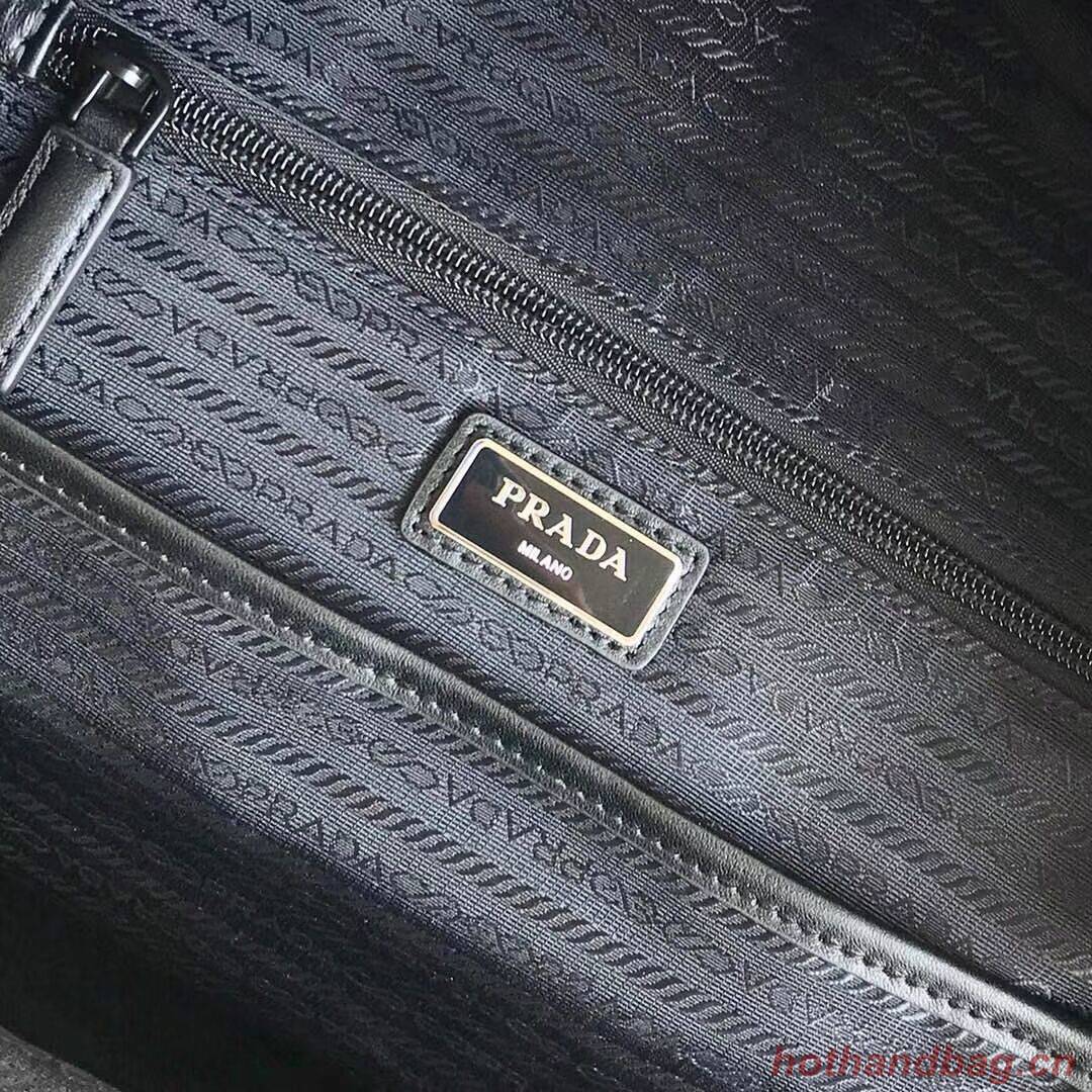 Prada Technical fabric and leather backpack 2VZ066 black&blue Prada Technical fabric and leather backpack 2VZ066 black&blue