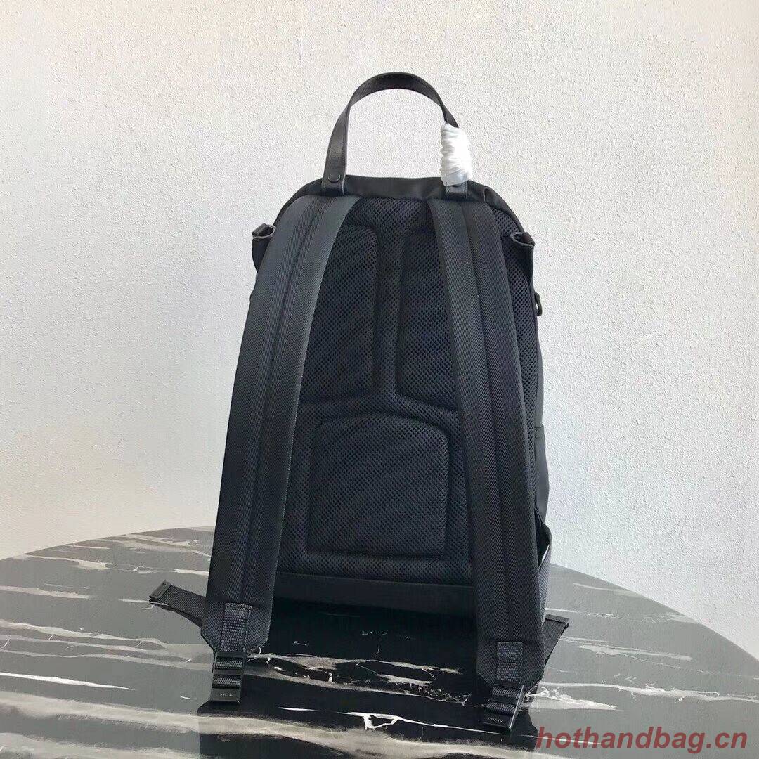 Prada Technical fabric and leather backpack 2VZ066 black&blue Prada Technical fabric and leather backpack 2VZ066 black&blue