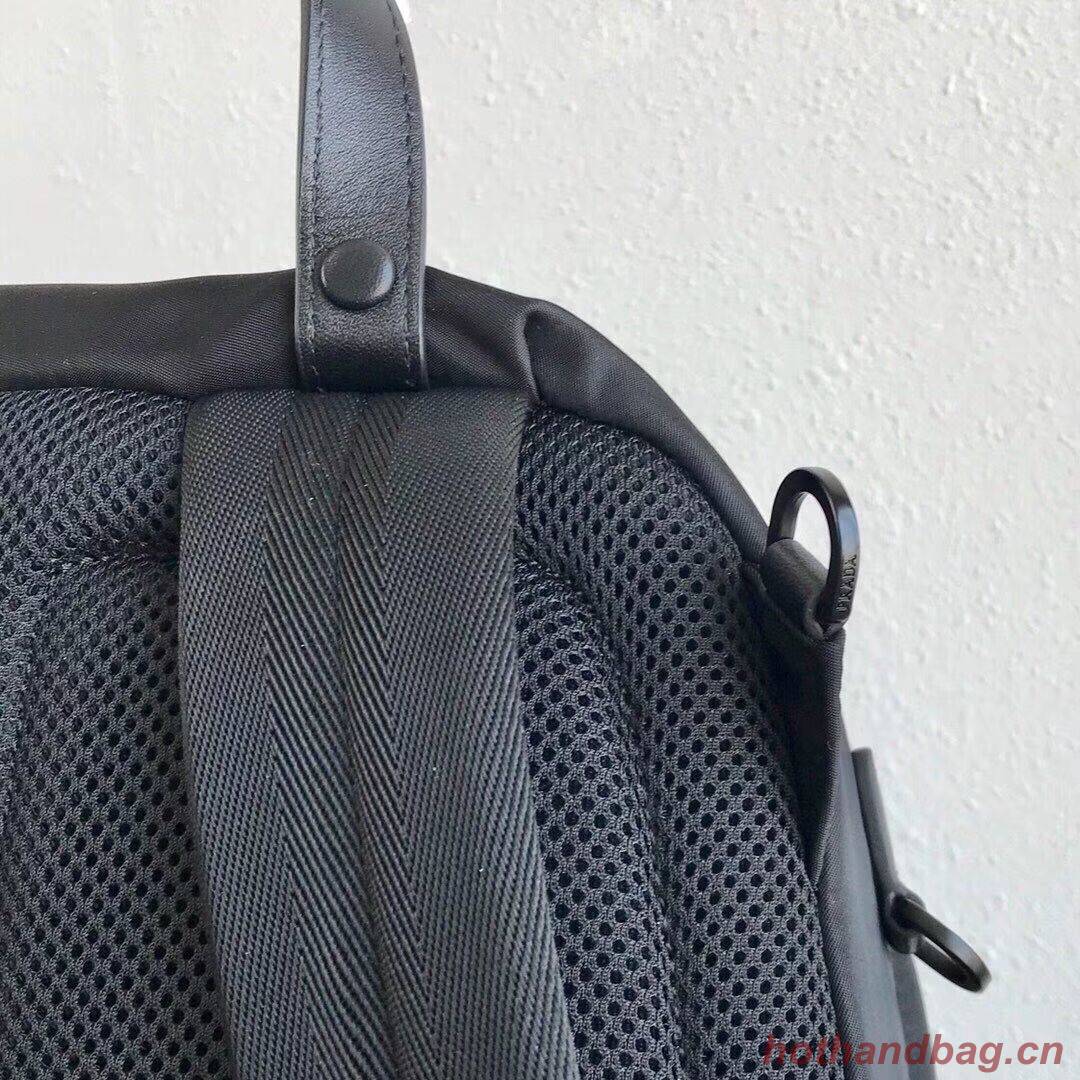 Prada Technical fabric and leather backpack 2VZ066 black&blue Prada Technical fabric and leather backpack 2VZ066 black&blue