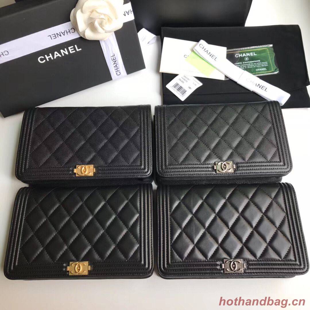 Boy Chanel mini Flap Bags Sheepskin Leather A33819 Black