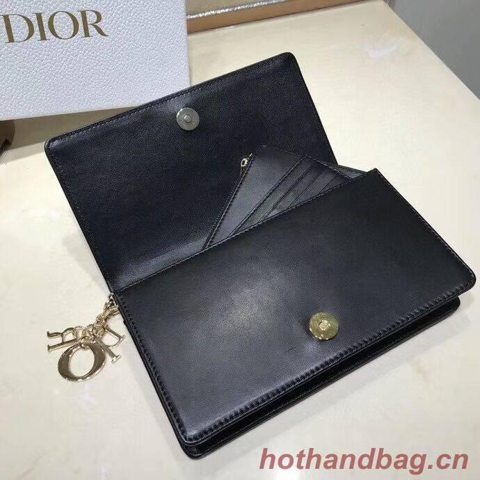 LADY DIOR CALFSKIN WALLET C9025A black LADY DIOR CALFSKIN WALLET C9025A black