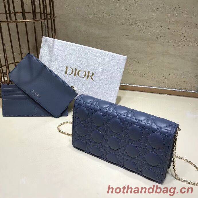 LADY DIOR Sheepskin WALLET C9025A blue LADY DIOR Sheepskin WALLET C9025A blue