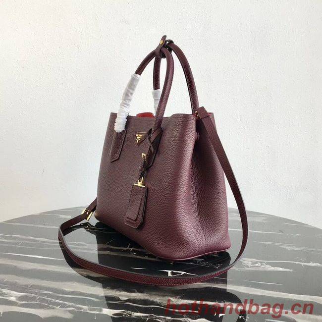 Prada Deer skin bag 1BG008 Burgundy Prada Deer skin bag 1BG008 Burgundy