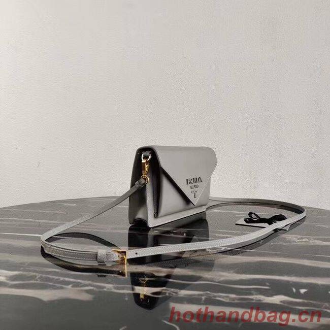 Prada Saffiano leather mini-bag 1BP020 grey Prada Saffiano leather mini-bag 1BP020 grey