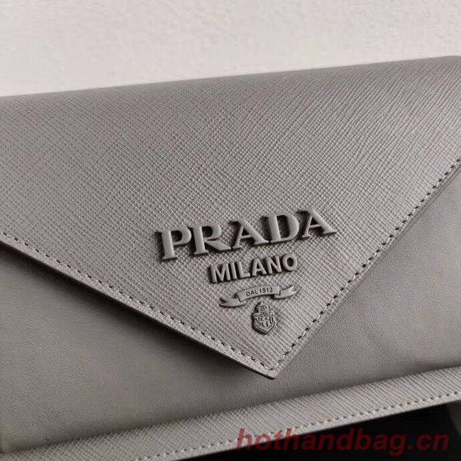 Prada Saffiano leather mini-bag 1BP020 grey Prada Saffiano leather mini-bag 1BP020 grey