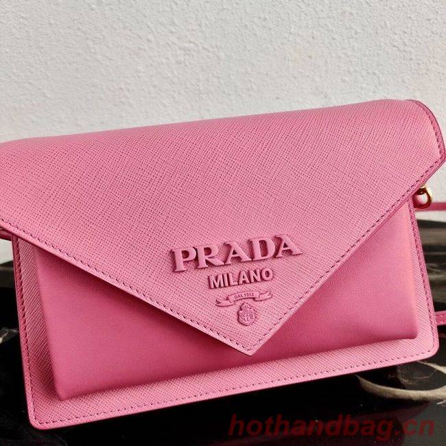 Prada Saffiano leather mini-bag 1BP020 pink Prada Saffiano leather mini-bag 1BP020 pink