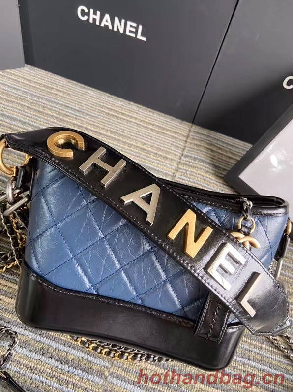Chanel gabrielle small hobo bag S0865 blue&black
