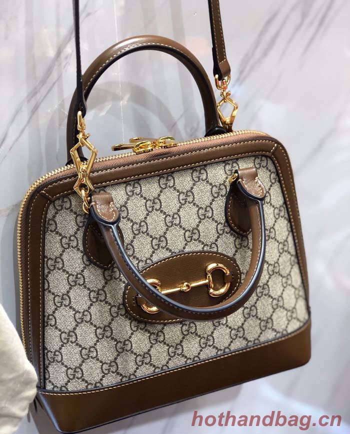 Gucci GG Supreme Canvas Top Handle Bag 621220 Brown Gucci GG Supreme Canvas Top Handle Bag 621220 Brown