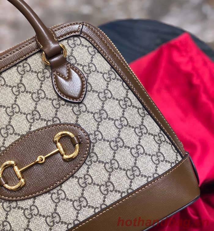 Gucci GG Supreme Canvas Top Handle Bag 621220 Brown Gucci GG Supreme Canvas Top Handle Bag 621220 Brown