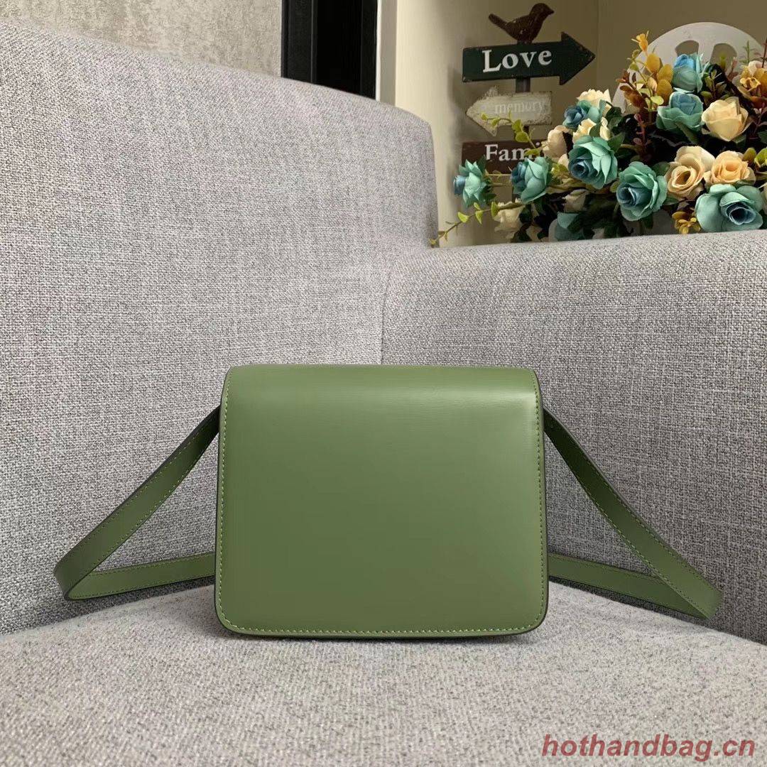Celine Classic Box Teen Flap Bag Original Calfskin Leather 3379 Green Celine Classic Box Teen Flap Bag Original Calfskin Leather 3379 Green