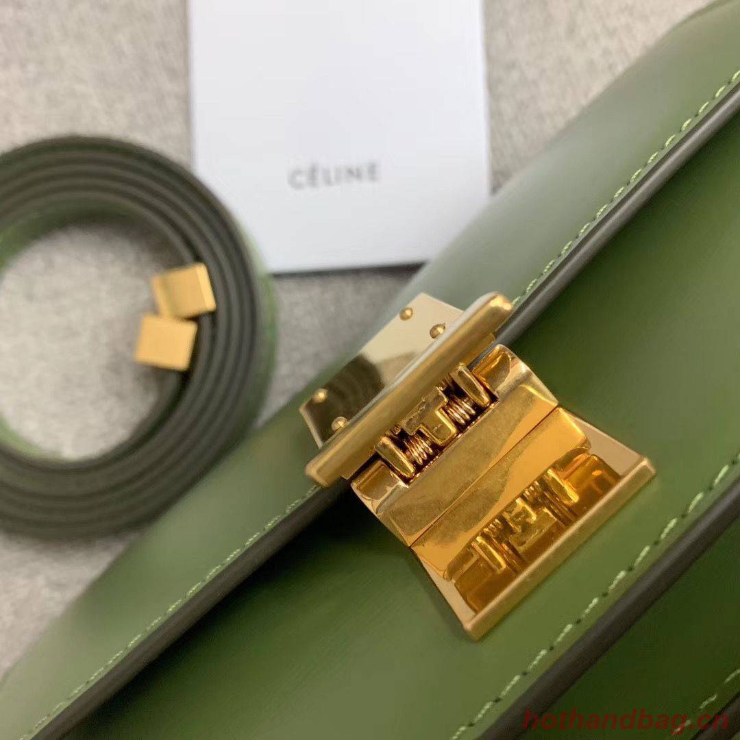 Celine Classic Box Teen Flap Bag Original Calfskin Leather 3379 Green Celine Classic Box Teen Flap Bag Original Calfskin Leather 3379 Green