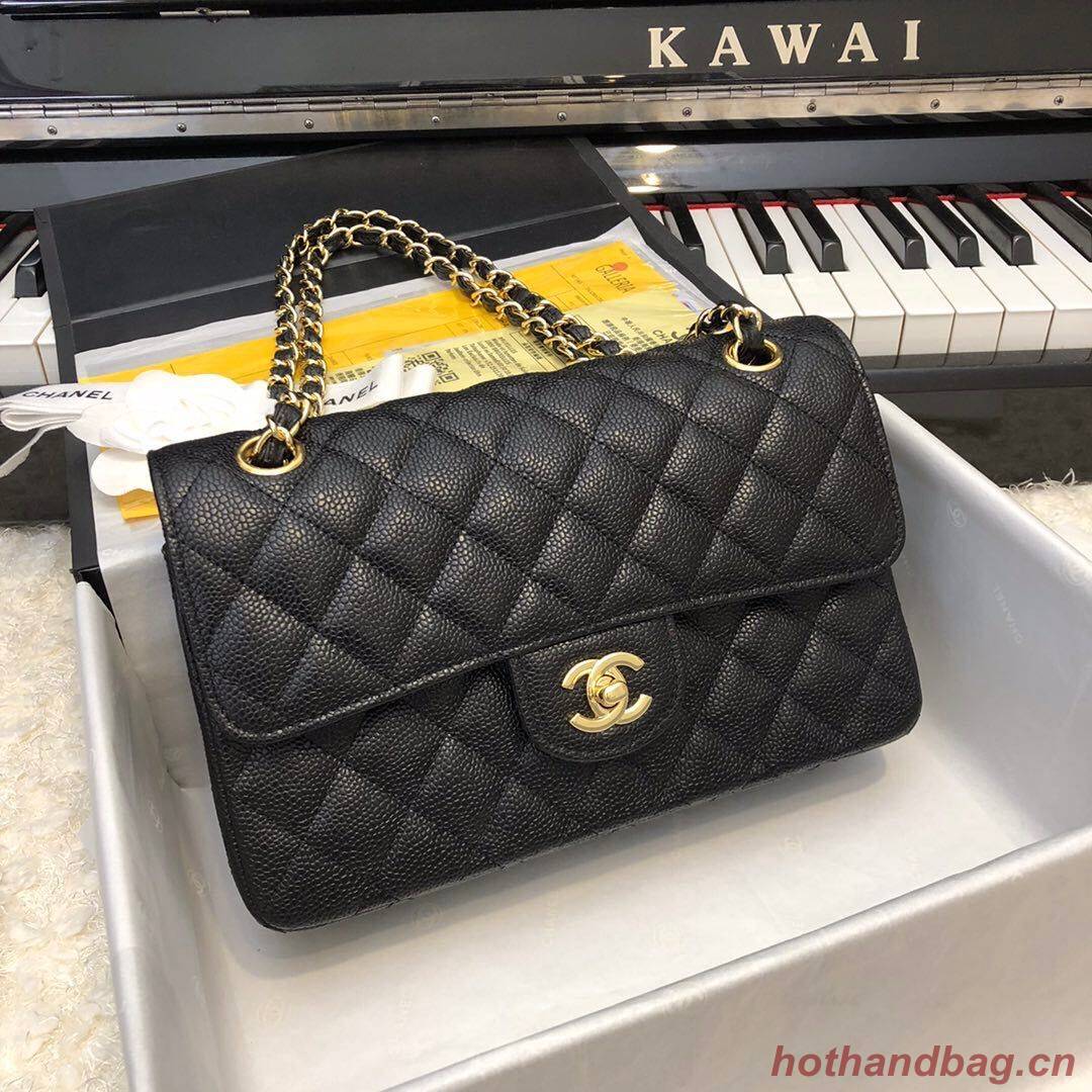 Fashion Chanel Original Caviar Leather Classic Flap Bag A28601 Black