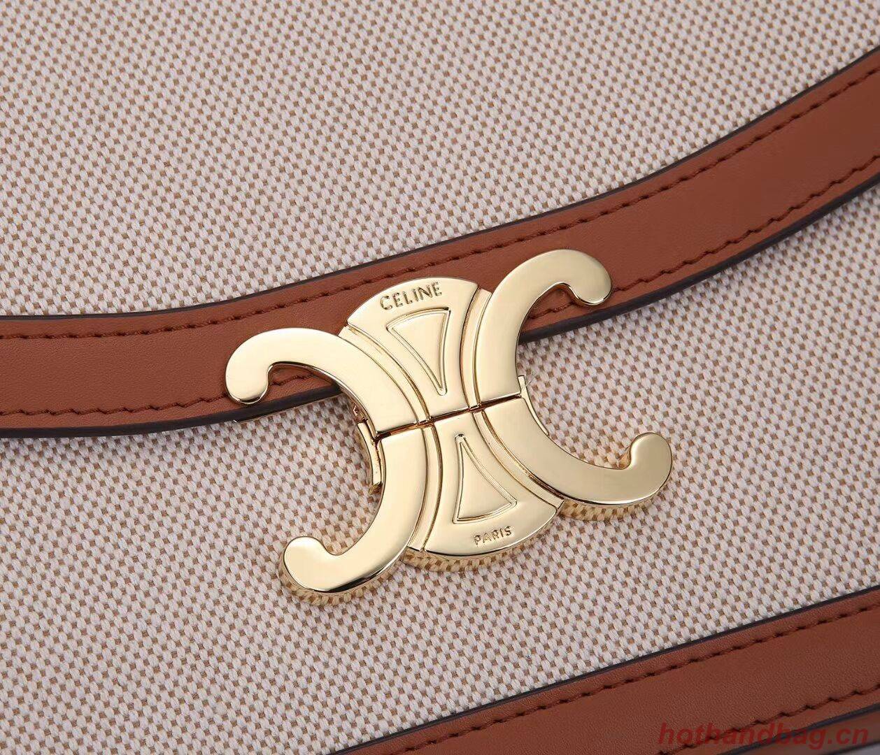 Celine TEEN TRIOMPHE BAG IN TRIOMPHE CANVAS AND CALFSKIN CL87368 white Celine TEEN TRIOMPHE BAG IN TRIOMPHE CANVAS AND CALFSKIN CL87368 white