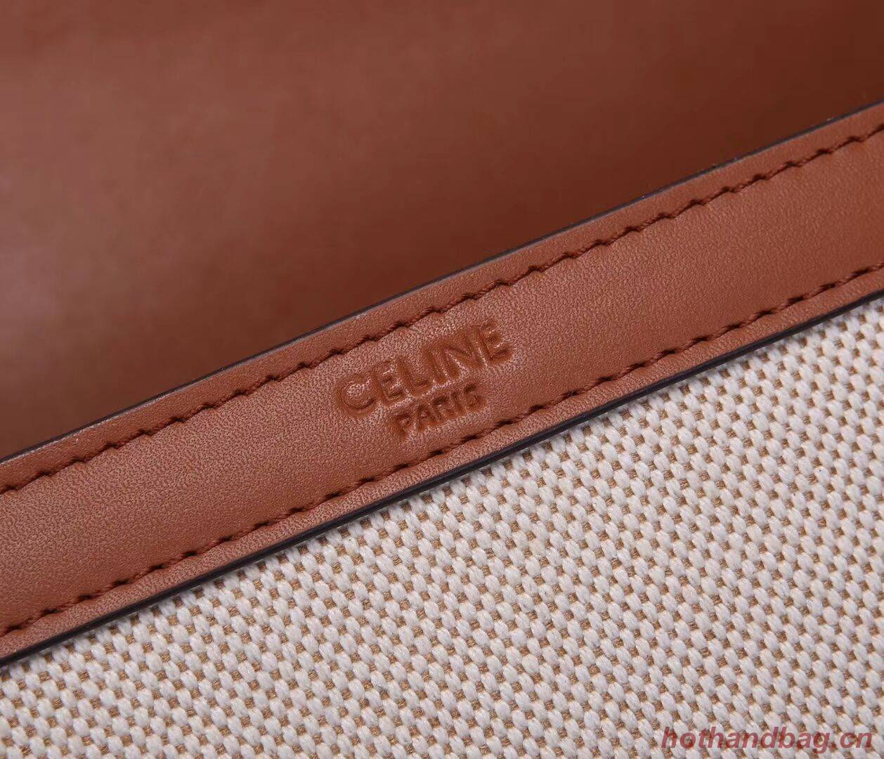 Celine TEEN TRIOMPHE BAG IN TRIOMPHE CANVAS AND CALFSKIN CL87368 white Celine TEEN TRIOMPHE BAG IN TRIOMPHE CANVAS AND CALFSKIN CL87368 white