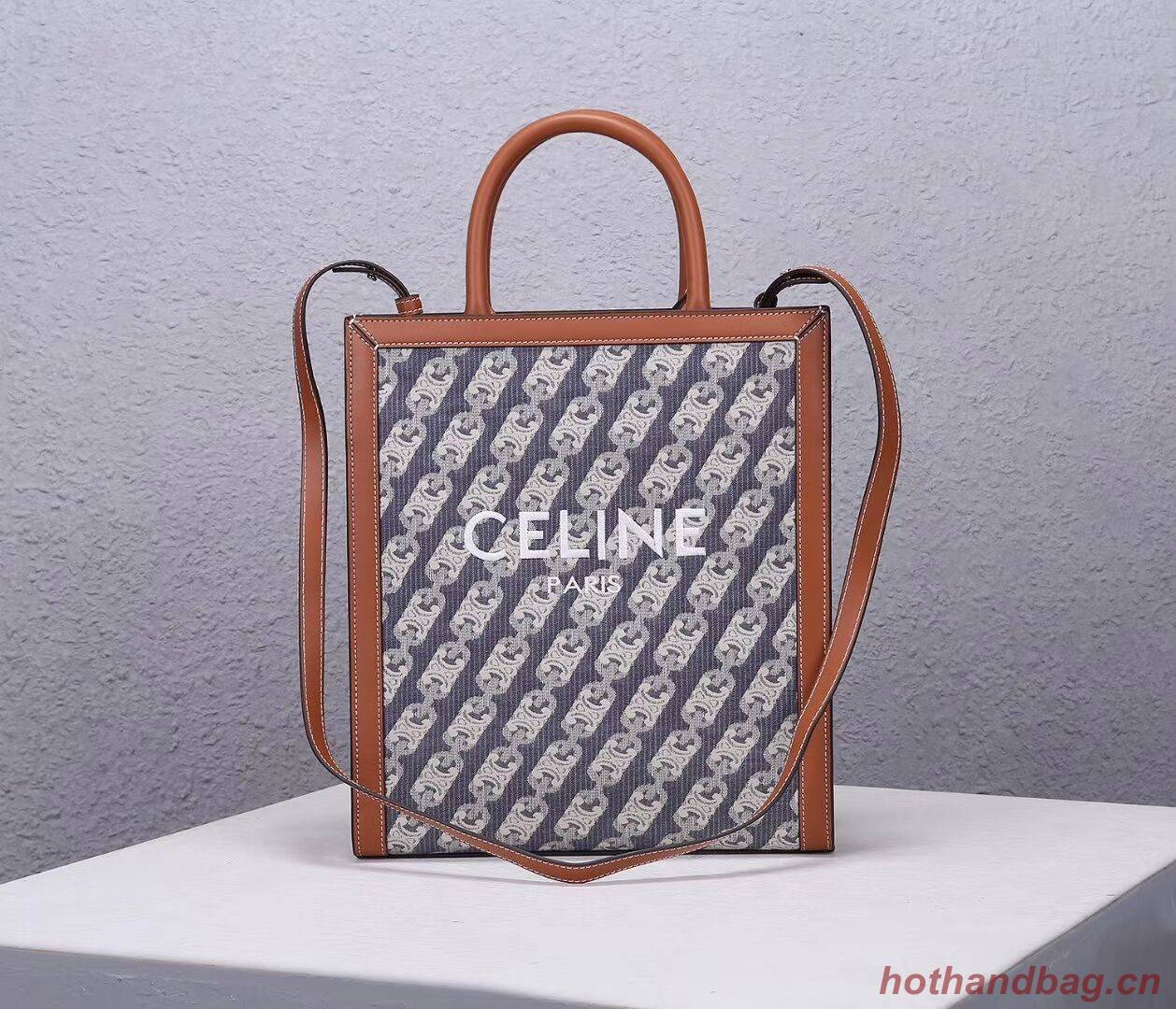 Celine TEEN TRIOMPHE BAG IN TRIOMPHE CANVAS AND CALFSKIN CL91041 blue Celine TEEN TRIOMPHE BAG IN TRIOMPHE CANVAS AND CALFSKIN CL91041 blue