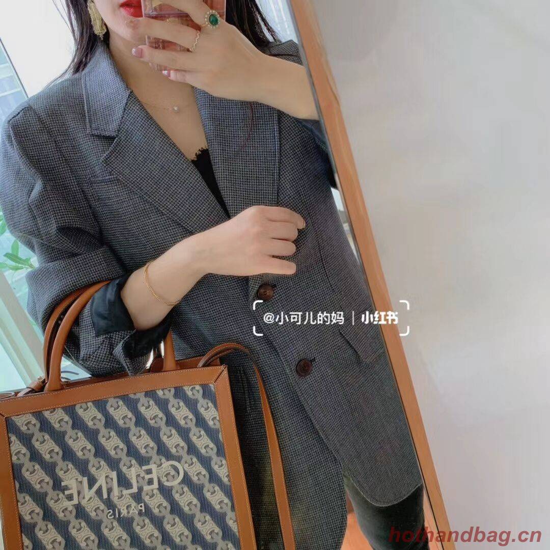 Celine TEEN TRIOMPHE BAG IN TRIOMPHE CANVAS AND CALFSKIN CL91041 blue Celine TEEN TRIOMPHE BAG IN TRIOMPHE CANVAS AND CALFSKIN CL91041 blue