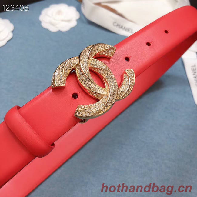 Chanel Original Calf Leather 3602 red&gold