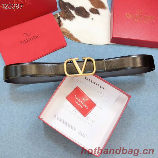 Valentino Original Calf Leather Belt wide 4.0CM 3603 brown