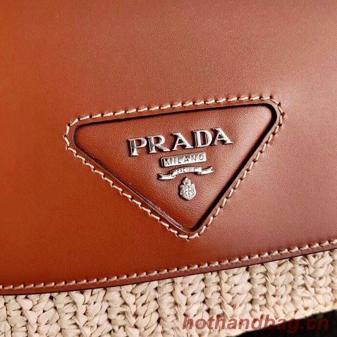 Prada Saffiano leather mini shoulder bag 2BD043 brown Prada Saffiano leather mini shoulder bag 2BD043 brown