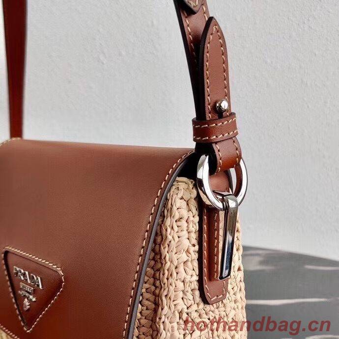 Prada Saffiano leather mini shoulder bag 2BD043 brown Prada Saffiano leather mini shoulder bag 2BD043 brown