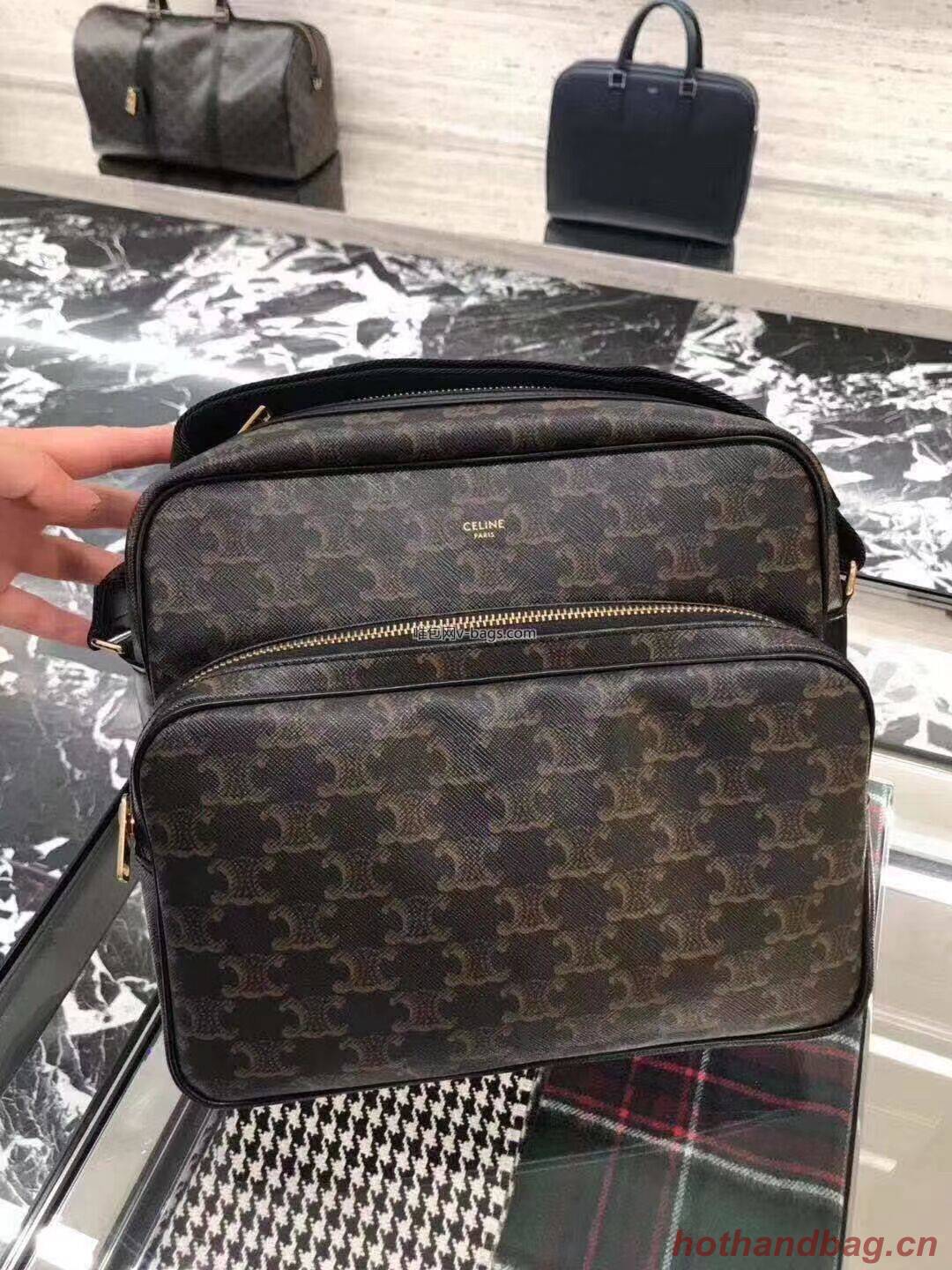 Celine SMALL CAMERA BAG IN TRIOMPHE CANVAS CL90822 black Celine SMALL CAMERA BAG IN TRIOMPHE CANVAS CL90822 black