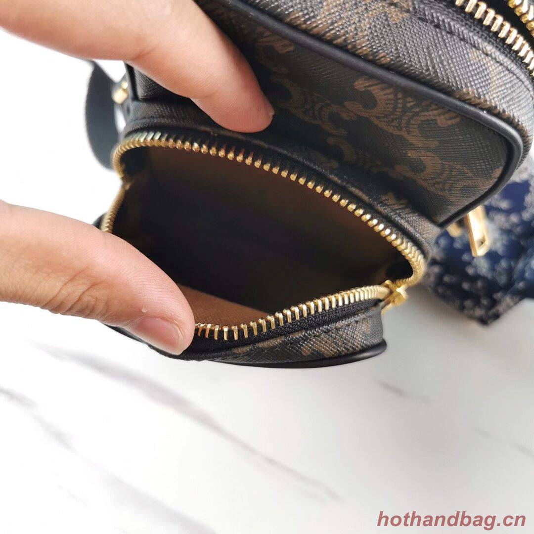 Celine SMALL CAMERA BAG IN TRIOMPHE CANVAS CL90832 black Celine SMALL CAMERA BAG IN TRIOMPHE CANVAS CL90832 black