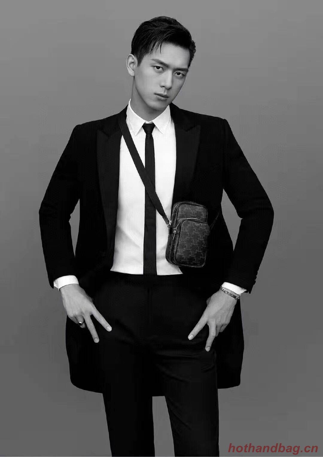 Celine SMALL CAMERA BAG IN TRIOMPHE CANVAS CL90832 black Celine SMALL CAMERA BAG IN TRIOMPHE CANVAS CL90832 black